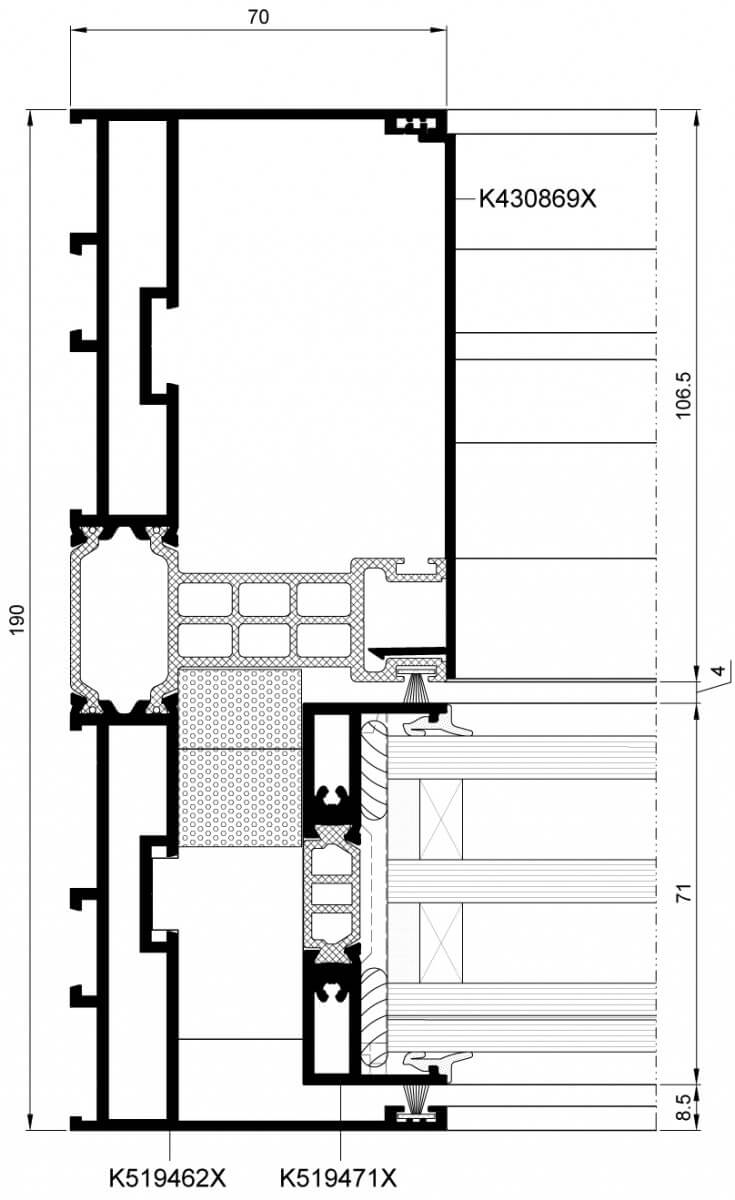 bản vẽ kỹ thuật cửa đi mở trượt aluprof mb skyline