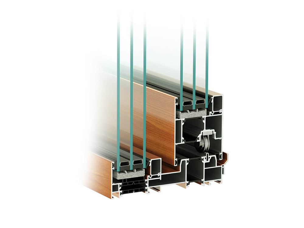 mặt cắt cửa đi trượt nâng mb-77hs